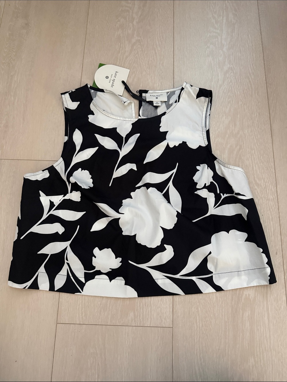 kate spade Black and White Floral Sleeveless Top - Picture 6 of 9